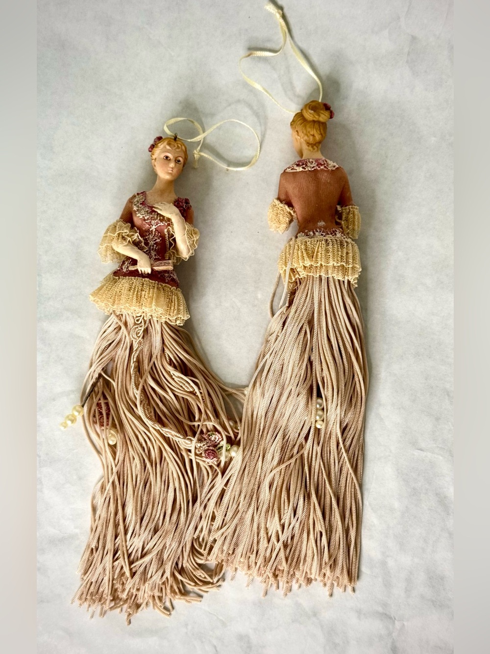 Porcelain Victorian Lady Christmas Ornaments ( Set Of 5) - Picture 12 of 16